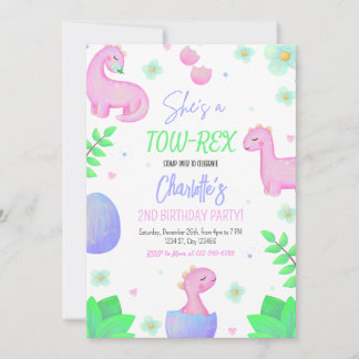 Dinosaur Dos Rex Segunda Invitación a la Fiesta de