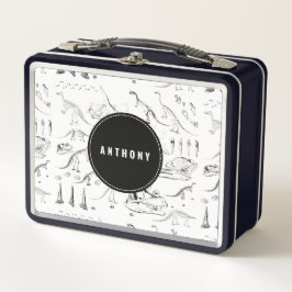 Dinosaur Fossil Bones Custom Name School