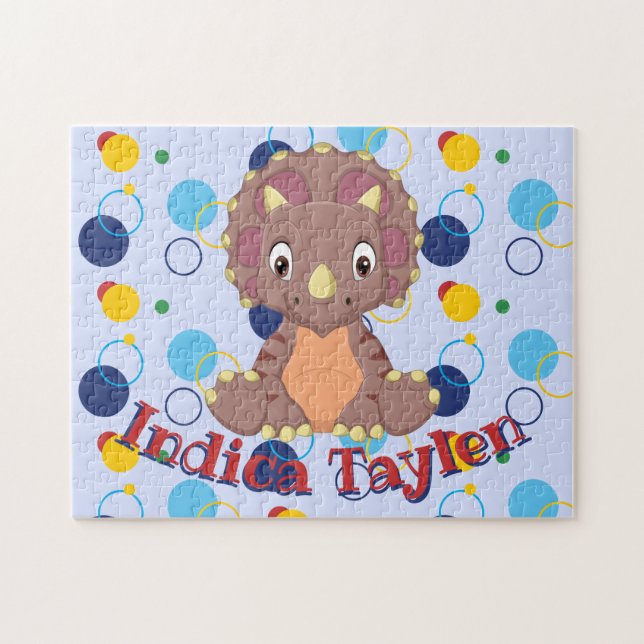 Dinosaur Jigsaw Rompecabezas Niños Nombre Juego de (Horizontal)