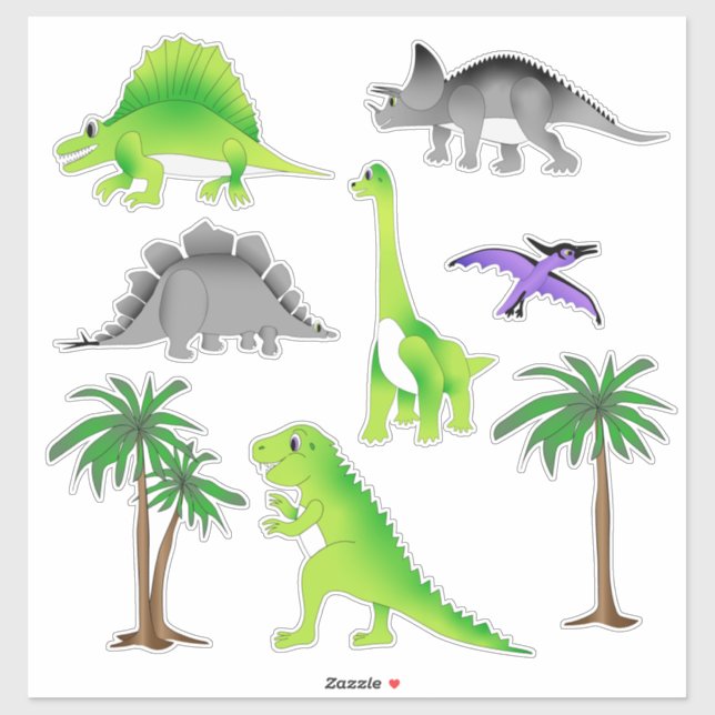 Dinosaur Land Cute Dino Pegatina Collection (Hoja)