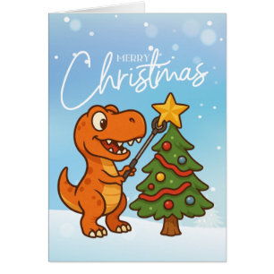 Dinosaur lindo con árbol de Navidad
