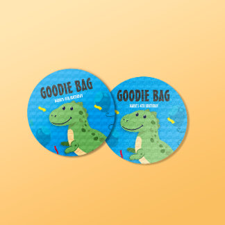 Dinosaur T-rex Goodie Bag Swag Bag Pegatina