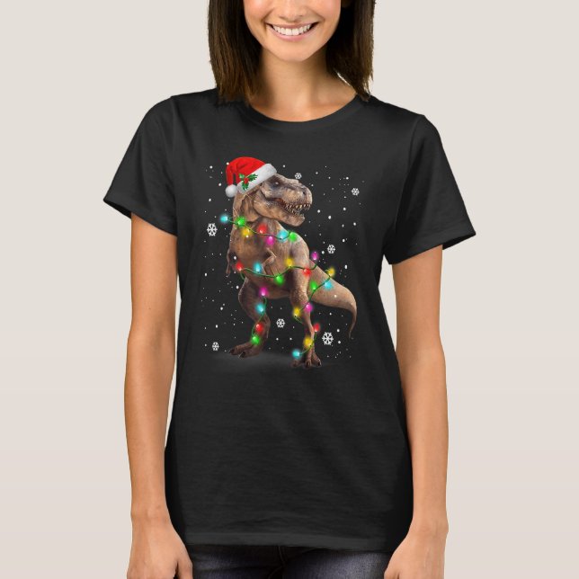 Dinosaur T Rex Tree Navidades Sweater Xmas Mascota (Anverso)