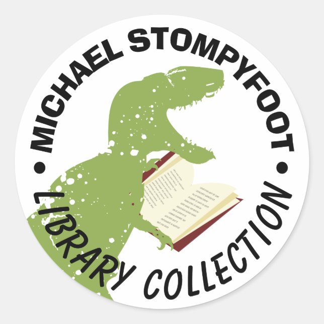 Dinosaur t-rex tyrannosaurus pegatina del libro de (Anverso)