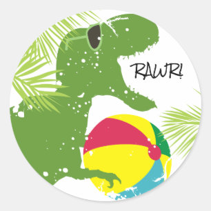 Dinosaur t-rex verano pegatinas divertidos de pelo