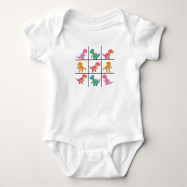 Dinosaur Tic Tac Toe Baby Jersey Bodysuit
