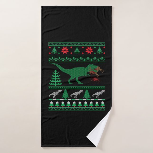 DINOSAUR TREE REX CON LUZ DE NAVIDAD T-SH (Toalla de baño)