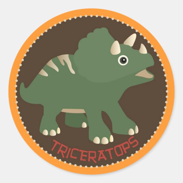 Dinosaur Triceratops Etiqueta de Topper de tarta d (Anverso)