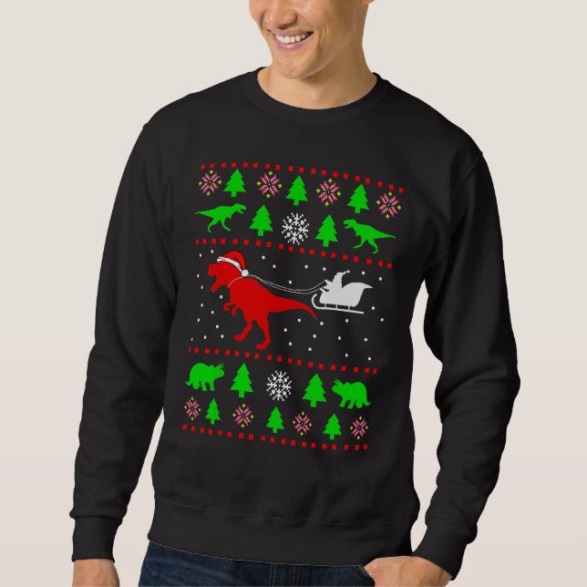 Dinosaur Ugly Christmas Sweater  for adults kids 1 (Anverso)