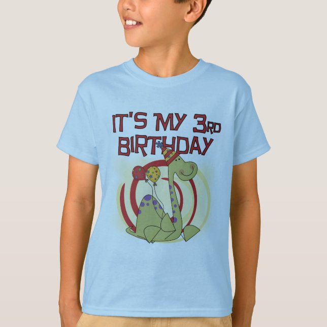 Dinosaurio 3er cumpleaños camisetas y regalos (Anverso)