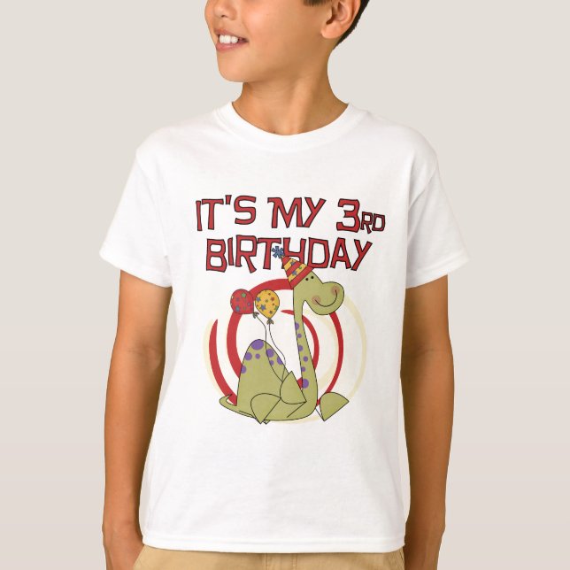 Dinosaurio 3er cumpleaños camisetas y regalos (Anverso)