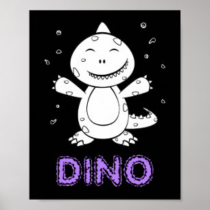 Dinosaurio - Animal de arte esbozado en blanco y n