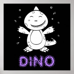 Dinosaurio - Animal de arte esbozado en blanco y n