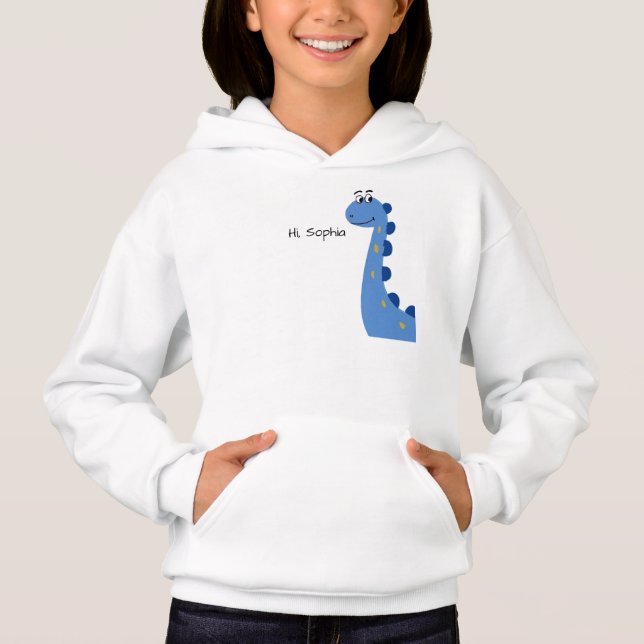 Dinosaurio Azul Adorable - Nombre Personalizado So (Anverso)