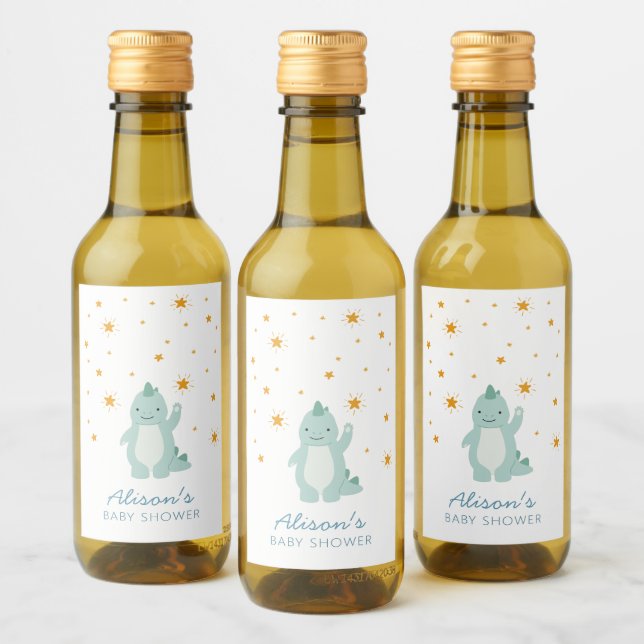 Dinosaurio azul Estrella Baby Shower Boy Mini (Botellas)