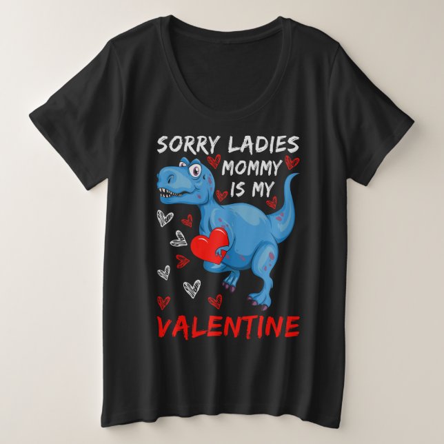 Dinosaurio azul Lo siento, mamá es mi San Valentín (Anverso del diseño)