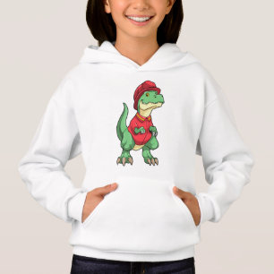 Dinosaurio como bombero con casco de bombero