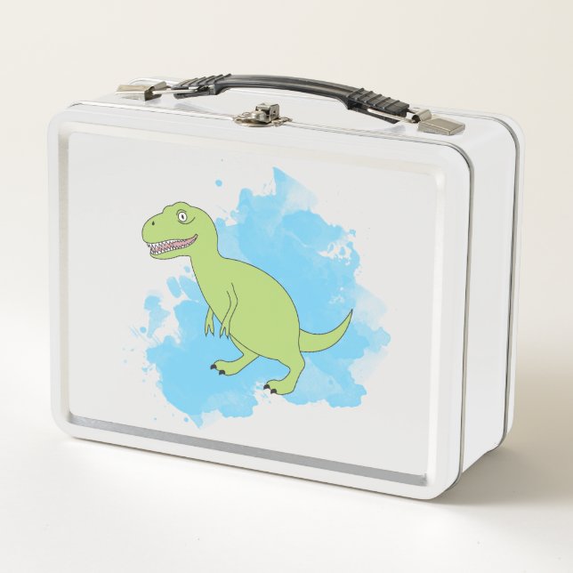 Dinosaurio con diseño de fondo acuarela (Anverso)