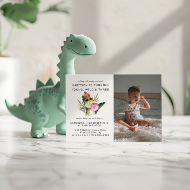 Dinosaurio con Estilo | Invitación de Cumpleaños (Subido por el creador)