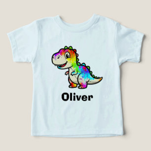 Dinosaurio con salpicaduras de pintura colorida