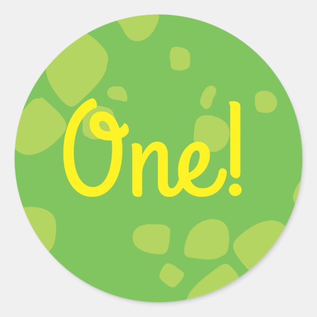 Dinosaurio Cute 1er cumpleaños Gracias Sellos Pega (Anverso)