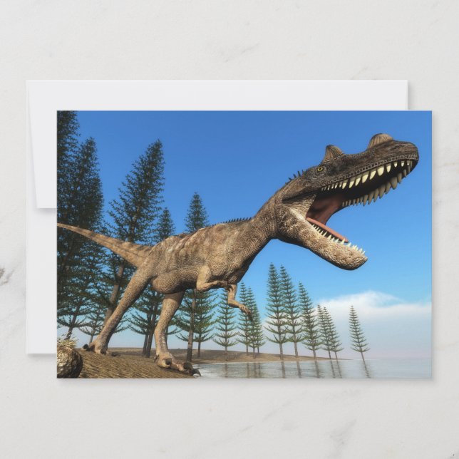 Dinosaurio de Ceratosaurus en la costa - procesado (Anverso)
