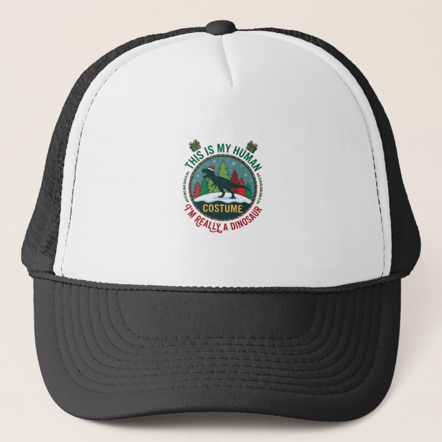 Dinosaurio de disfraz humano sombrero de Santa de  (Anverso)