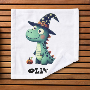 Dinosaurio de Halloween lindo que lleva sombrero d