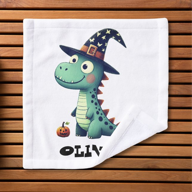 Dinosaurio de Halloween lindo que lleva sombrero d (Subido por el creador)