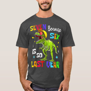 Dinosaurio de la camiseta de cumpleaños de 7 años