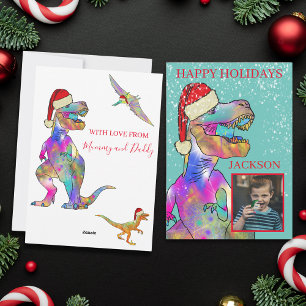 Dinosaurio de Navidad con Foto Personalizada