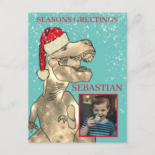 Dinosaurio de Navidad Foto Personalizada