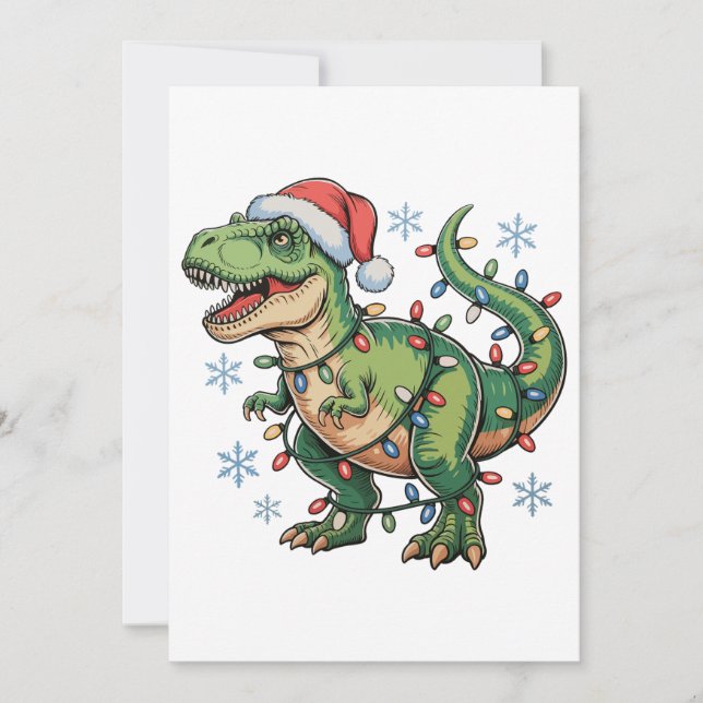 Dinosaurio de Navidad T Rex Luces Feliz Navidad Sa (Anverso)