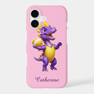 Dinosaurio de voleibol púrpura