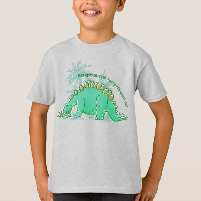 Dinosaurio dice camiseta azul de los chicos de Ste (Anverso)