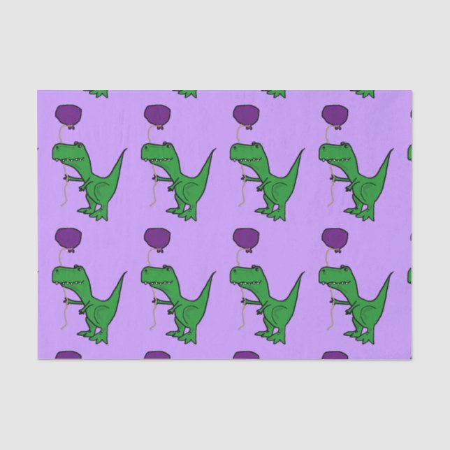 Dinosaurio divertido de T-rex con el papel seda (Anverso)