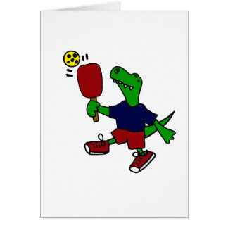 Dinosaurio divertido de T-Rex que juega Pickleball