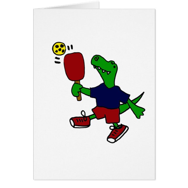 Dinosaurio divertido de T-Rex que juega Pickleball (Frente)