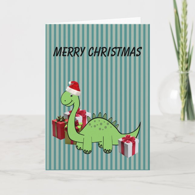 Dinosaurio divertido lindo de Santa del navidad (Anverso)