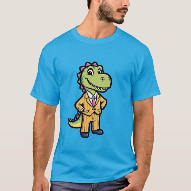 Dinosaurio en salsa en camiseta (Anverso)