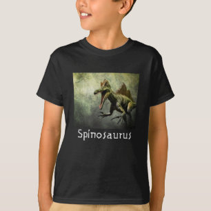 Dinosaurio espinosaurio en camiseta del bosque pri