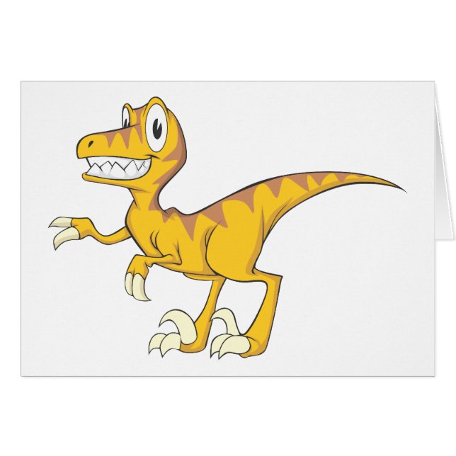 Dinosaurio feliz del Velociraptor (Anverso (Horizontal))