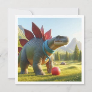 Dinosaurio jugando al fútbol, invitación al cumple