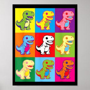 Dinosaurio Kawaii Lindo Arte Pop Niños Hombres Muj