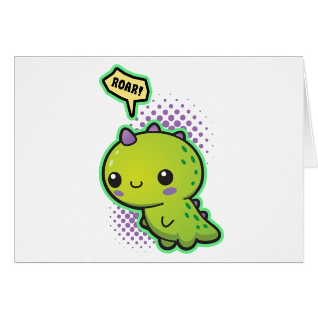 Dinosaurio lindo de Kawaii (Anverso (Horizontal))