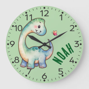 Dinosaurio lindo personalizado, reloj de pared