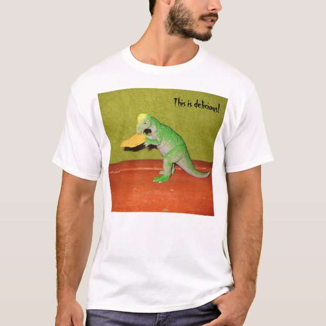 Dinosaurio prehistórico que come la camiseta del (Anverso)