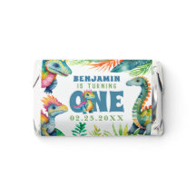 Dinosaurio primer Fiesta de cumpleaños niño tropic