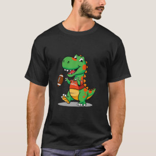 Dinosaurio sonriente jugando camiseta de fútbol pa