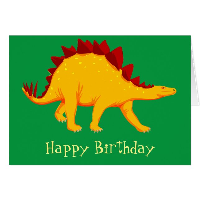 Dinosaurio Stegosaurus amarillo ilustracion lindo (Anverso (Horizontal))